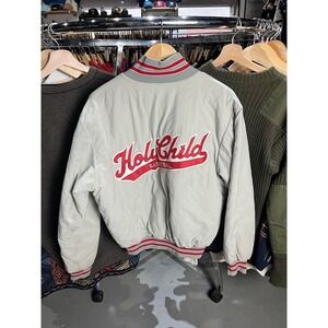 Rennoc Vintage 1996 Holy Child Champs Basketball Grey Bomber Varsity Jacket Sz M